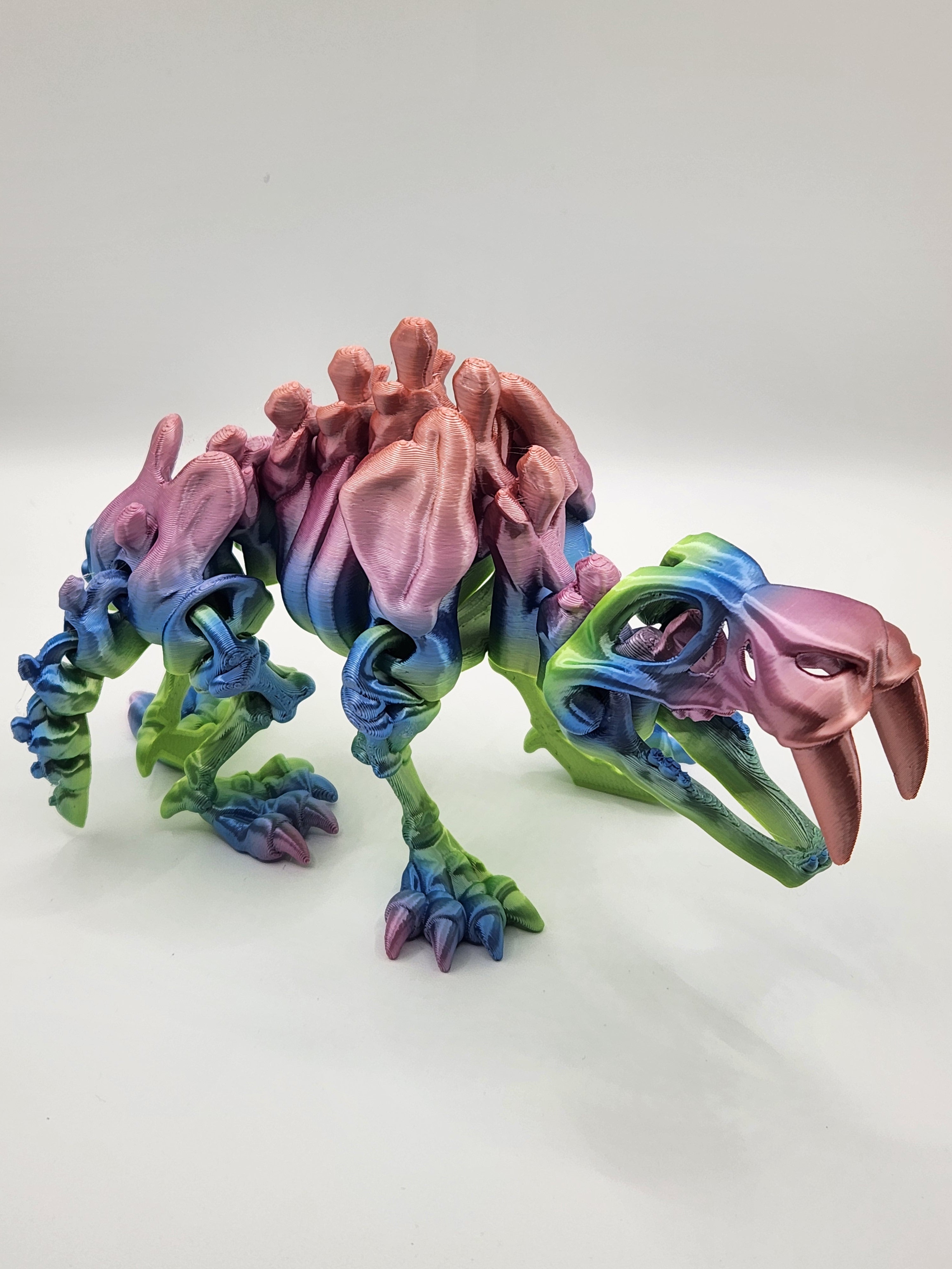 Flexi Skeleton Sabertooth Cat Layercraft3d 